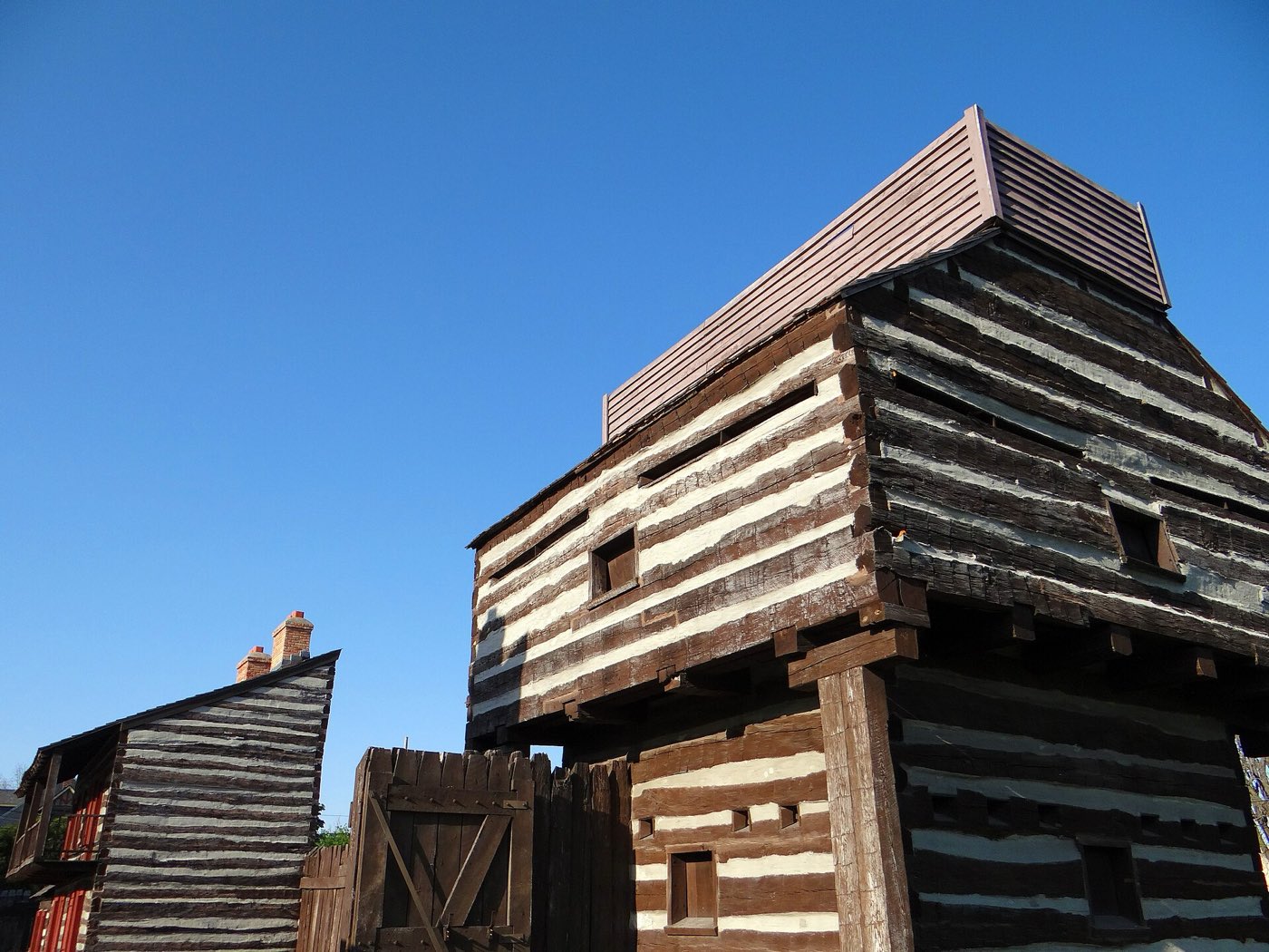 One of the blockhouses on the site of Historic Fort Wayne in Fort Wayne, Indiana.