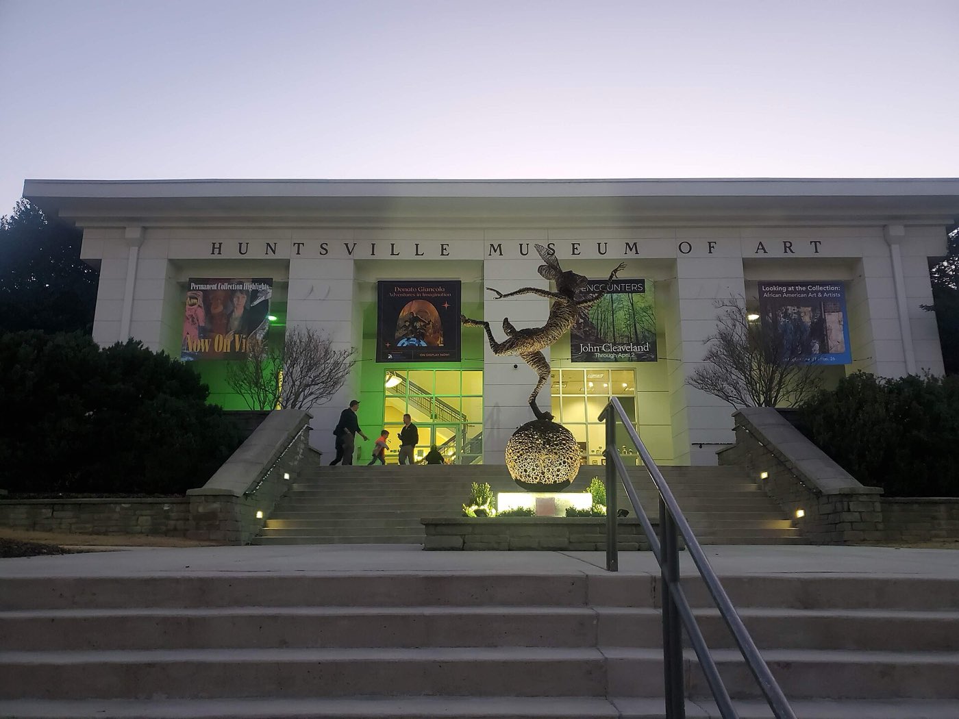 Huntsville Art Museum - front façade and stairs 2023