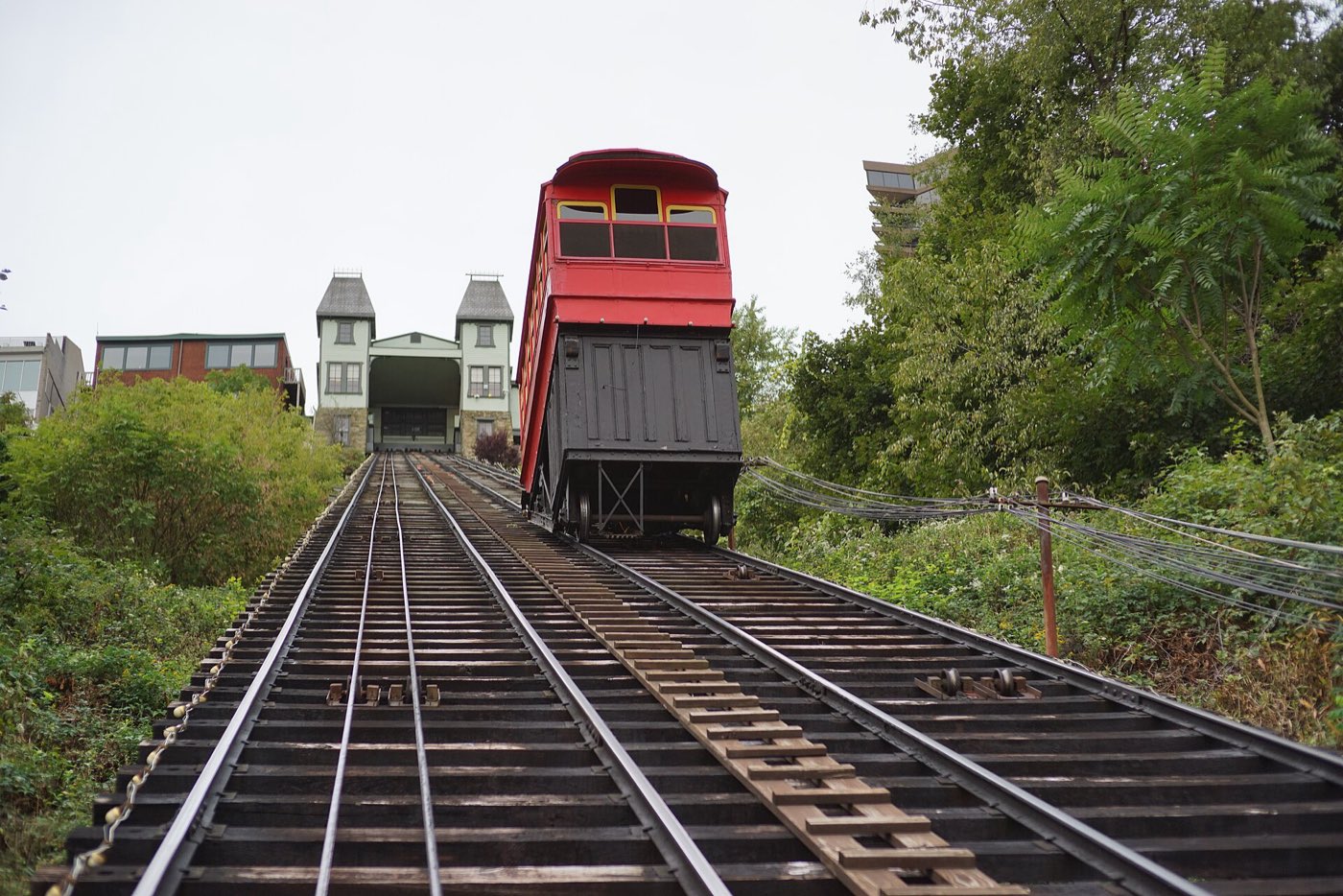 Ascending the Duquesne Incline, Pittsburgh, Pennsylvania