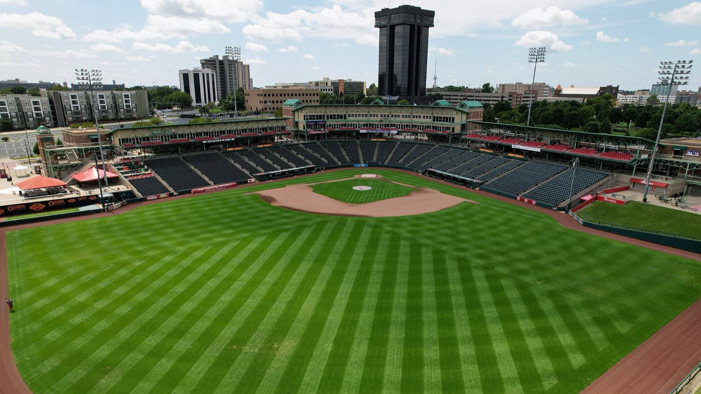 A drone shot of downtown Springfield in 2021