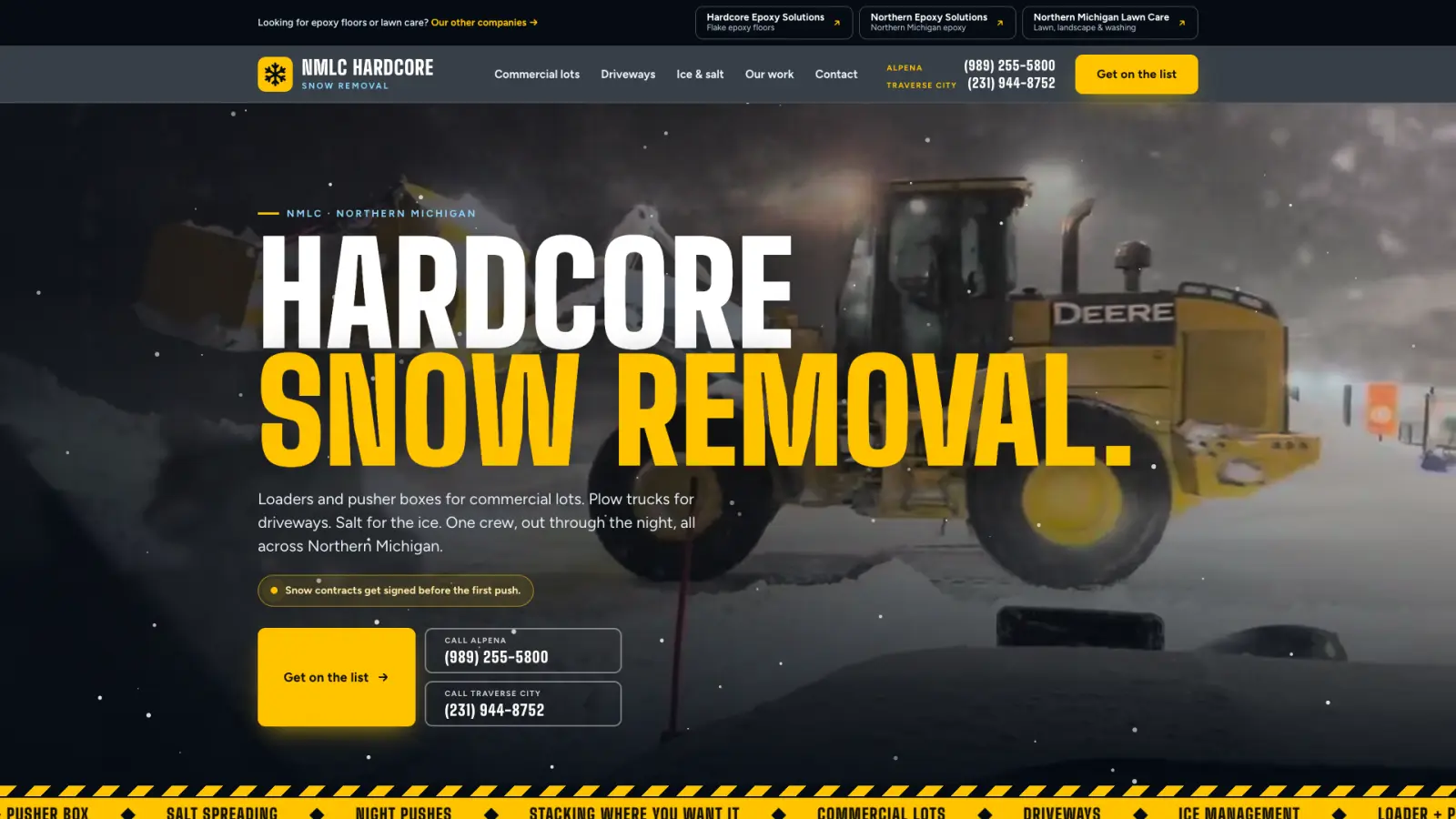 Homepage of NMLC Hardcore Snow Removal