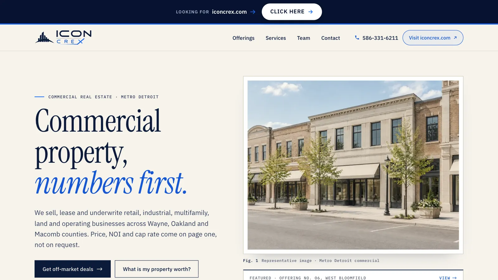 Homepage of ICON Commercial Experts