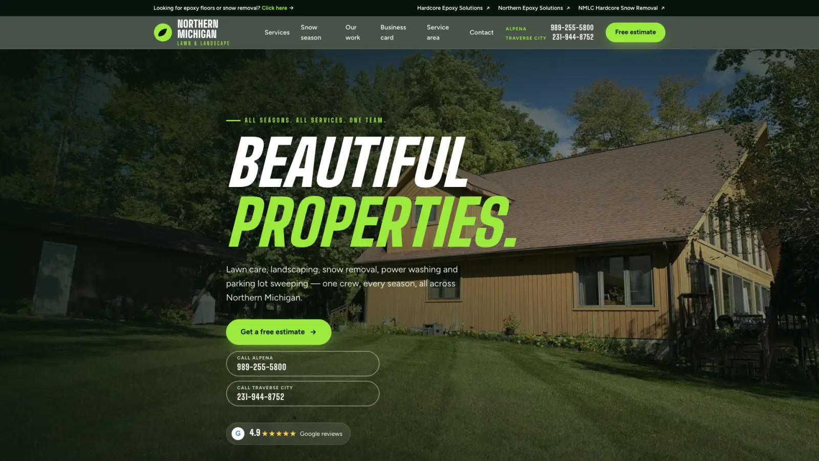 Homepage of Northern Michigan Lawn & Landscape