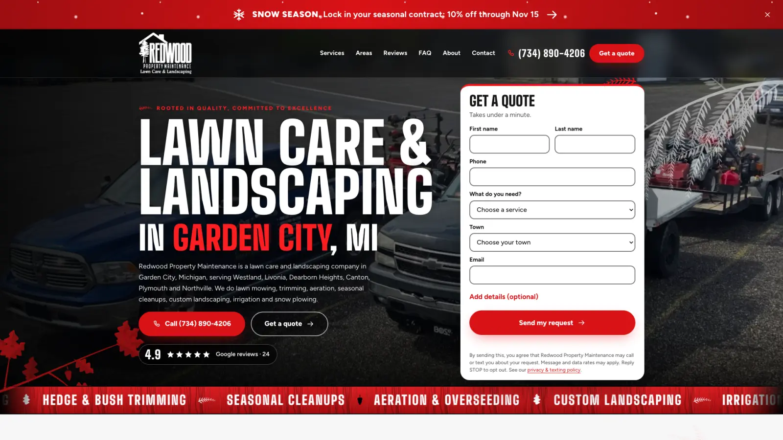 Homepage of Redwood Property Maintenance